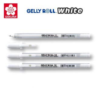 Sakura Gelly Roll White Gel Pen Set – 3 Sizes (Fine, Medium, Bold)