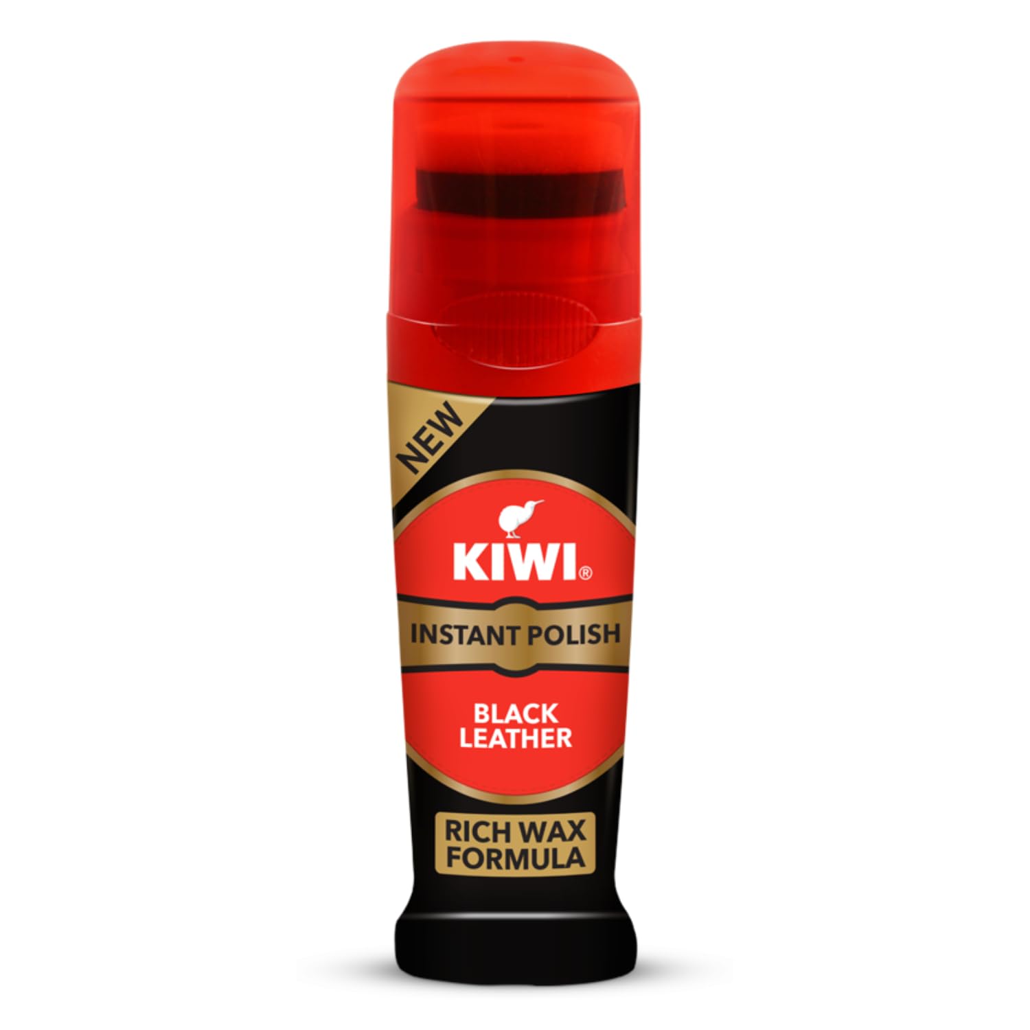 Kiwi Instant Polish – Black Leather | 75ml | Waterproof Finish & Long-Lasting Shine