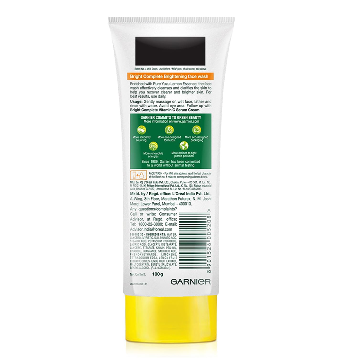 Garnier Skin Naturals Bright Complete Facewash – Cleansing & Brightening (100g)