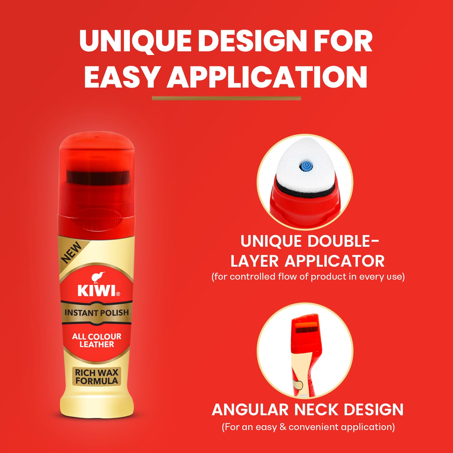 Kiwi Instant Liquid Shoe Polish – Neutral (75ml) | Glossy Finish, Nourishment & Protection