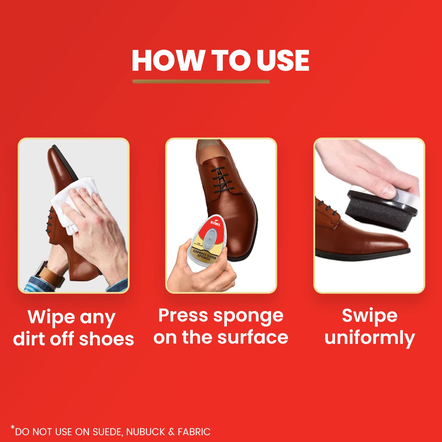 Kiwi Express Shine Sponge – Neutral | Instant Shoe Shine Sponge for Leather | 1 Piece