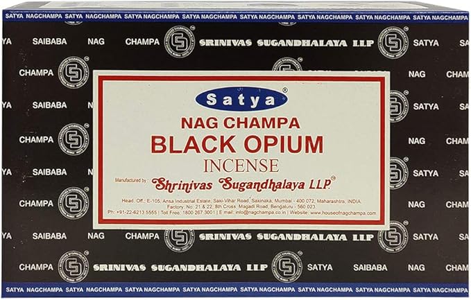 Black Opium Incense Sticks & Holder Set – Satya Natural Aromatic Agarbatti Bundle