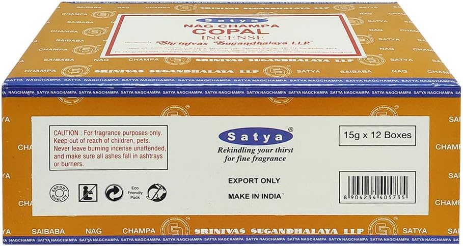 Satya Copal Incense Sticks & Holder Bundle – 180 Sticks Aromatic Smudging Kit, Hand-Rolled in India