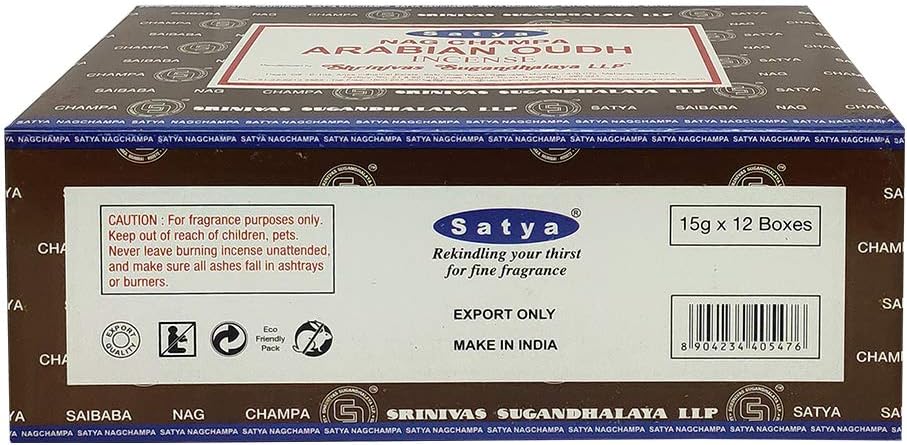 Arabian Oudh Incense Sticks & Holder Bundle – Satya Aromatic Smudging Kit, 180 Sticks