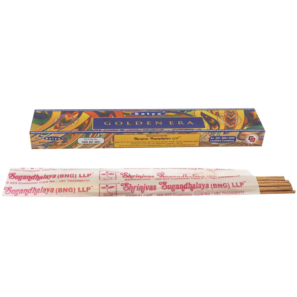 Nag Champa Golden Era Incense Sticks | Handmade Agarbatti | Long-Lasting 60 Min Burn | 12 Boxes × 15g (180g Total) + Free Wooden Holder