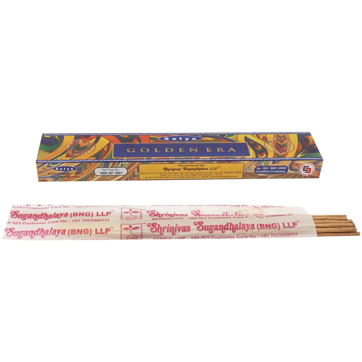 Nag Champa Golden Era Incense Sticks | Handmade Agarbatti | Long-Lasting 60 Min Burn | 12 Boxes × 15g (180g Total) + Free Wooden Holder