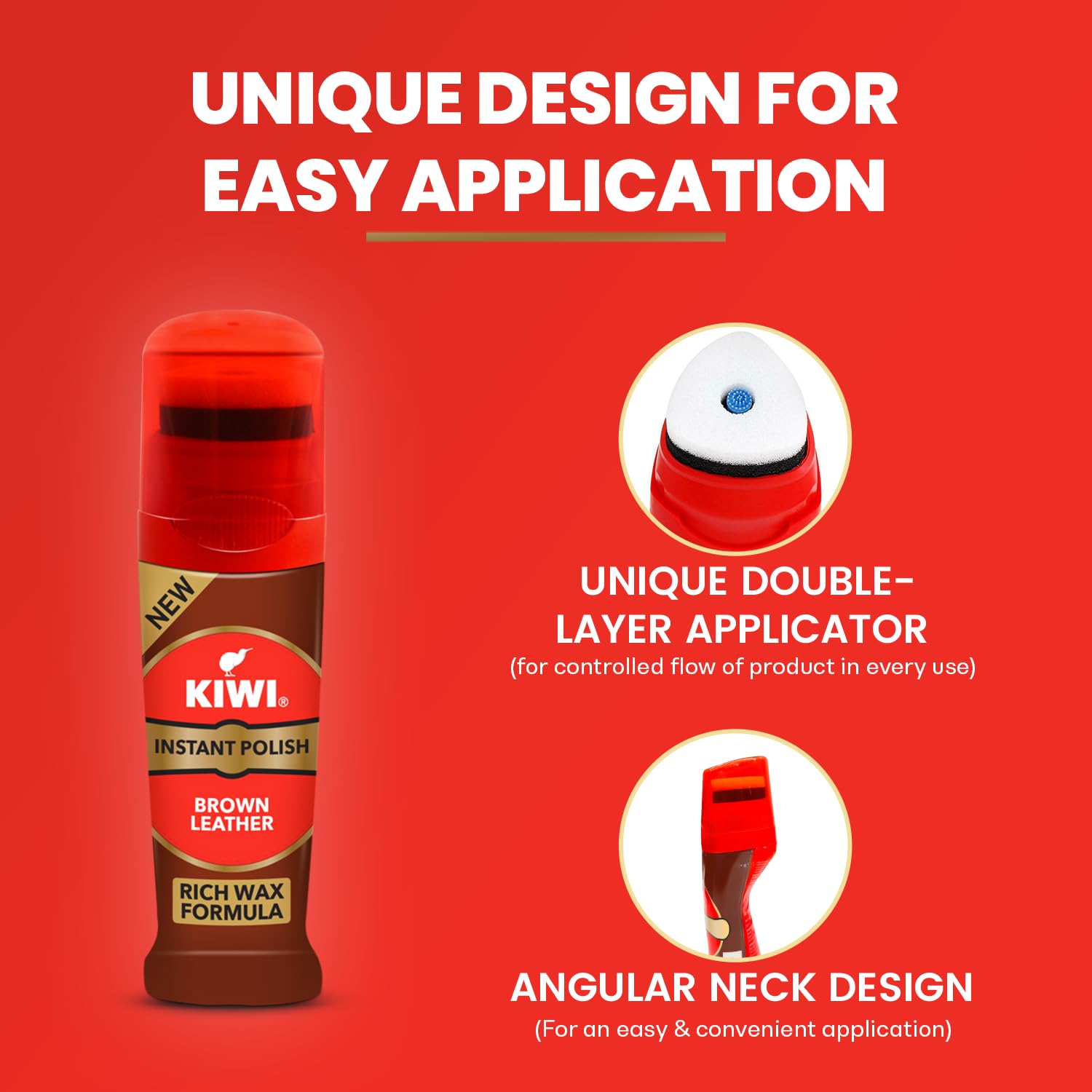 Kiwi Instant Polish – Brown Leather (75ml) | Instant Shine & Protection