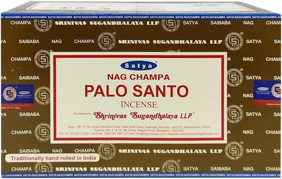 Satya Palo Santo Incense Sticks  – 180 Sticks, Smudging & Meditation Kit, Hand-Rolled in India