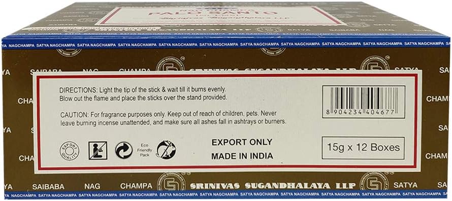 Satya Palo Santo Incense Sticks  – 180 Sticks, Smudging & Meditation Kit, Hand-Rolled in India