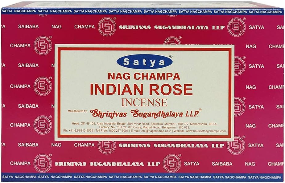 Indian Rose Incense Sticks & Holder Bundle – Satya Natural Floral Aromatic Kit