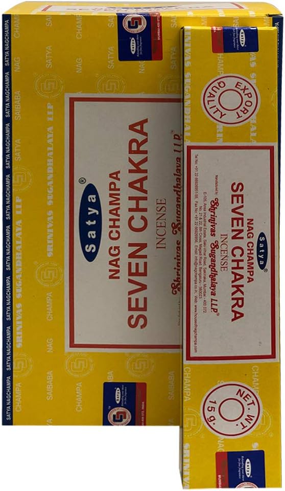 Seven Chakra Incense Sticks & Holder Bundle – Satya Energy Balancing & Meditation Kit