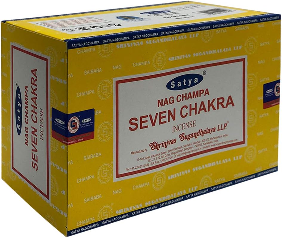 Seven Chakra Incense Sticks & Holder Bundle – Satya Energy Balancing & Meditation Kit