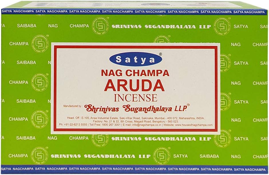 Aruda Incense Sticks & Holder Bundle – Satya Natural Aromatic Incense for Meditation & Smudging