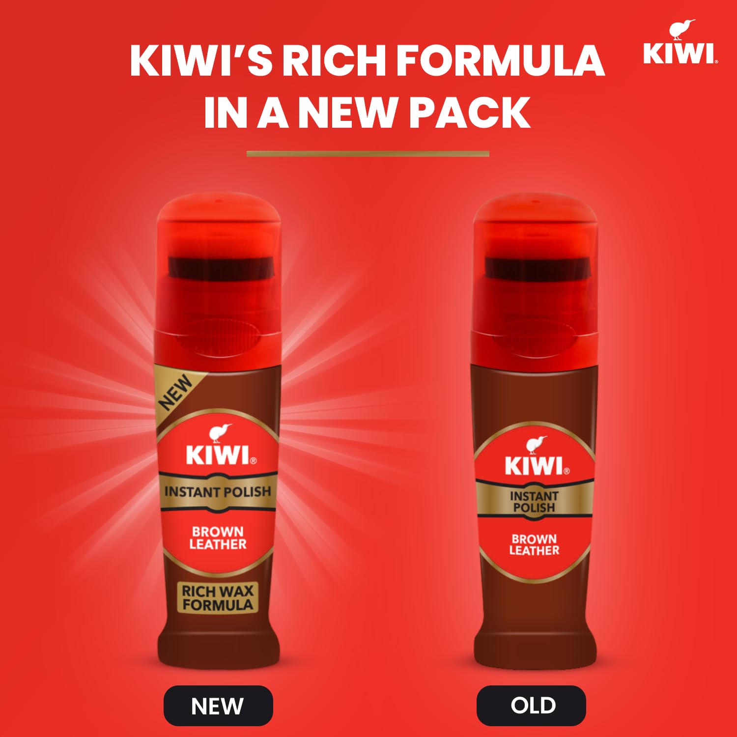 Kiwi Instant Polish – Brown Leather (75ml) | Instant Shine & Protection