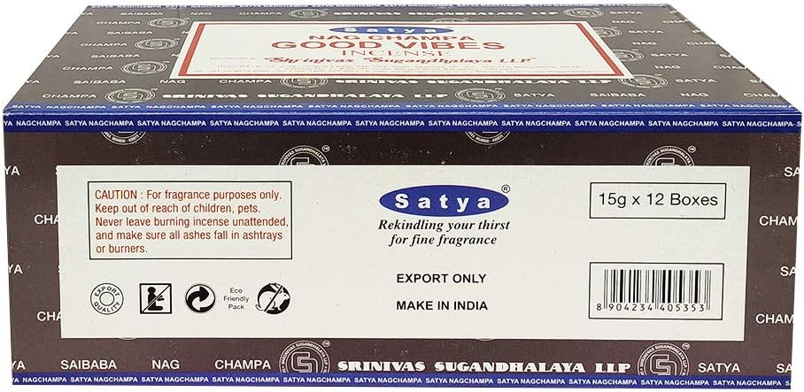 Good Vibes Incense Sticks & Holder Bundle – Satya Spiritual Aromatic Kit for Smudging & Meditation
