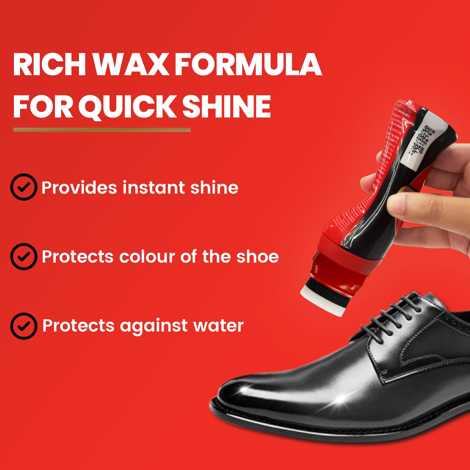 Kiwi Instant Polish – Black Leather | 75ml | Waterproof Finish & Long-Lasting Shine