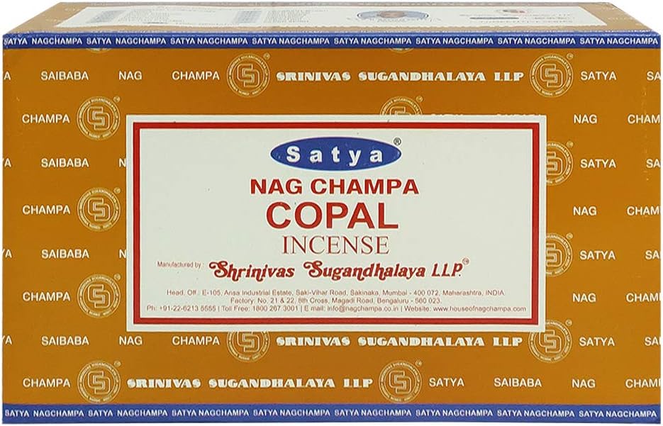 Satya Copal Incense Sticks & Holder Bundle – 180 Sticks Aromatic Smudging Kit, Hand-Rolled in India