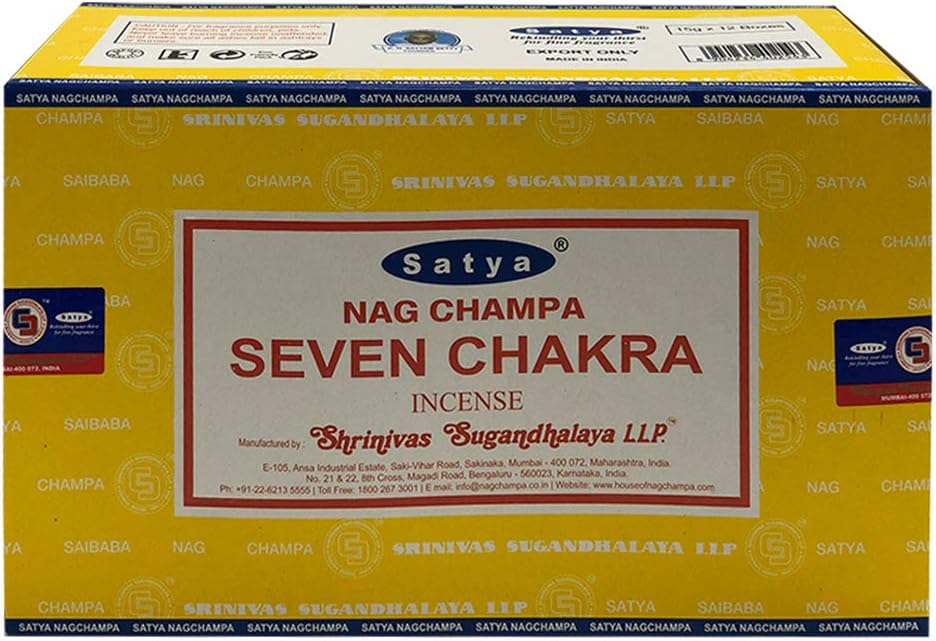 Seven Chakra Incense Sticks & Holder Bundle – Satya Energy Balancing & Meditation Kit