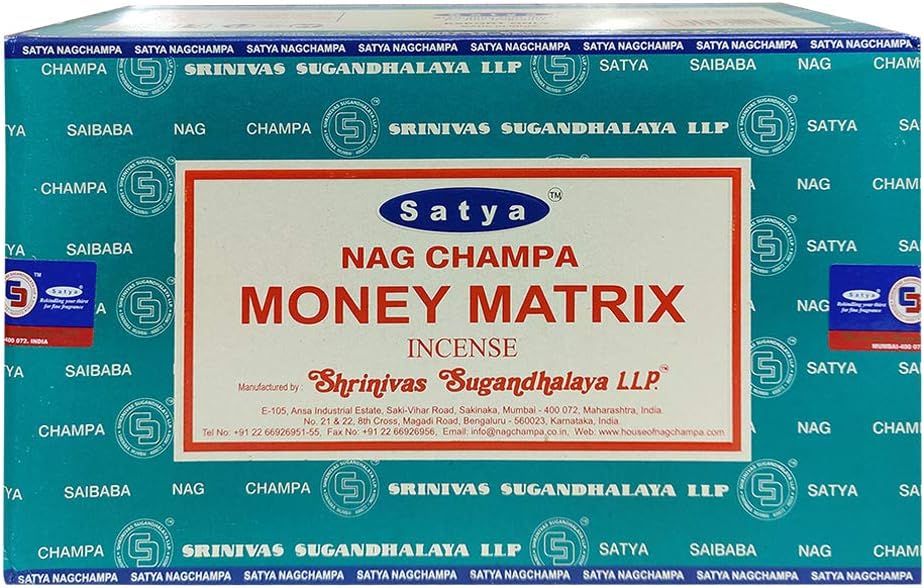 Money Matrix Incense Sticks & Holder Bundle – Satya Prosperity & Meditation Aromatic Kit