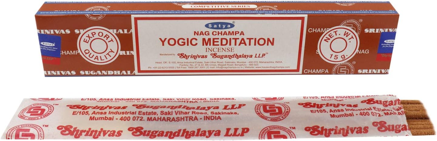 Satya Nag Champa Yogic Meditation Incense Sticks – 12 x 15g Hand-Rolled Masala Agarbatti, Export Quality