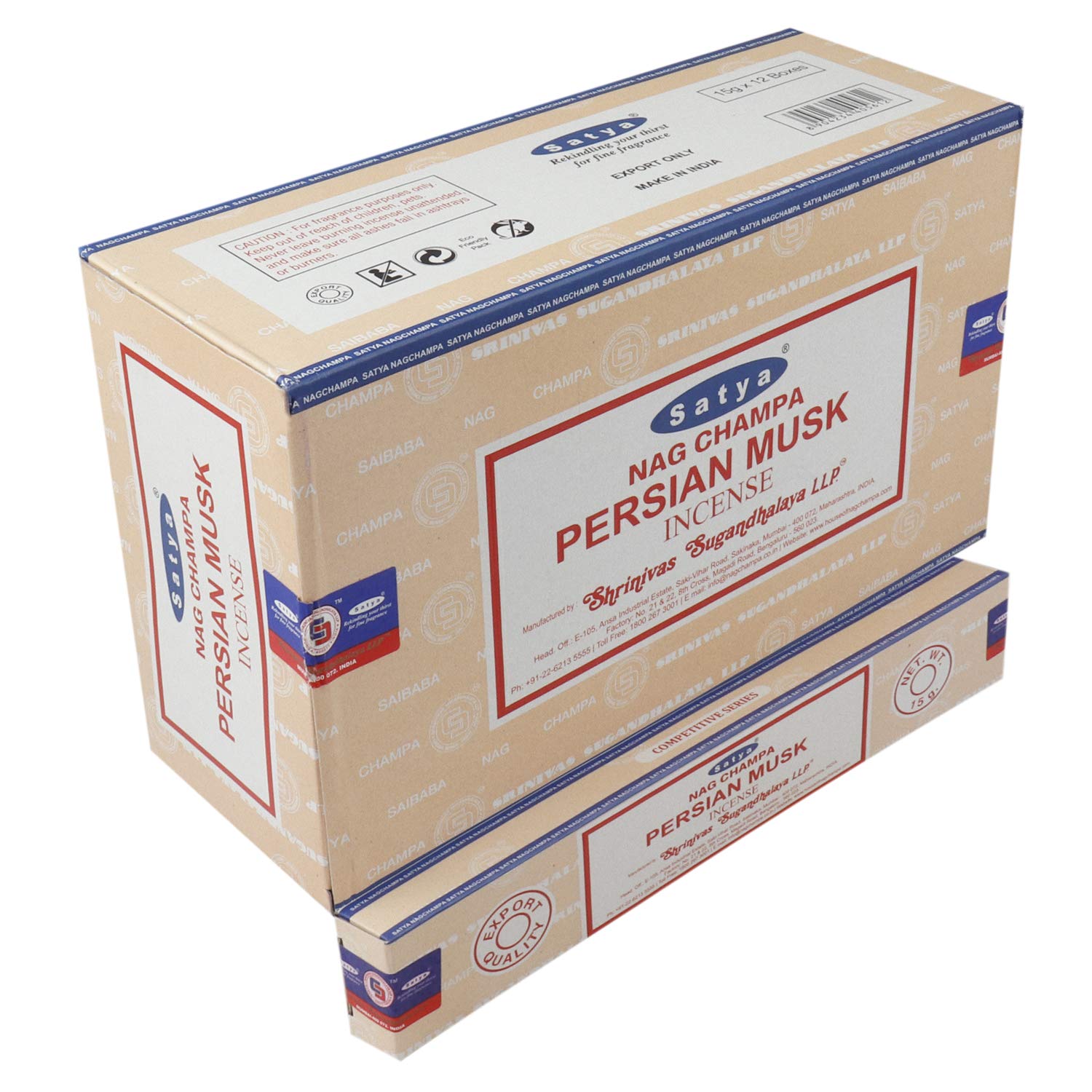 Satya Persian Musk Incense Sticks – 12 x 15g Packs (180g) | Nag Champa Agarbatti |  Hand-Rolled in India