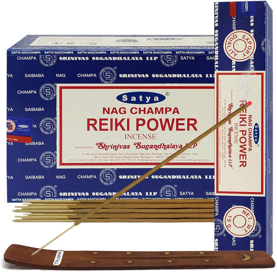 Reiki Power Incense Sticks & Holder Bundle – Satya Energy Healing Aromatherapy Kit
