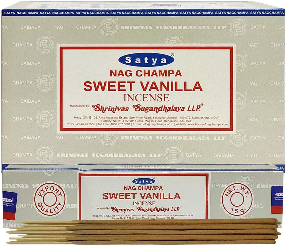 Sweet Vanilla Incense Sticks & Holder Bundle – Satya Relaxation & Aromatherapy Kit