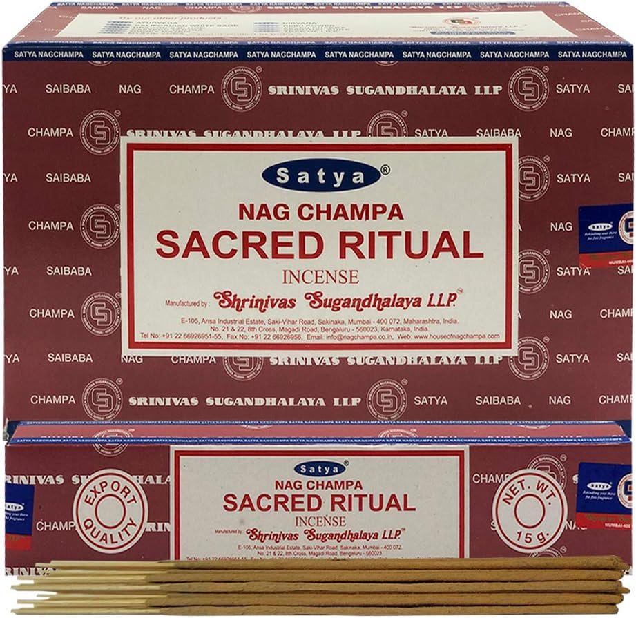 Sacred Ritual Incense Sticks & Holder Bundle – Satya Spiritual Cleansing & Meditation Kit