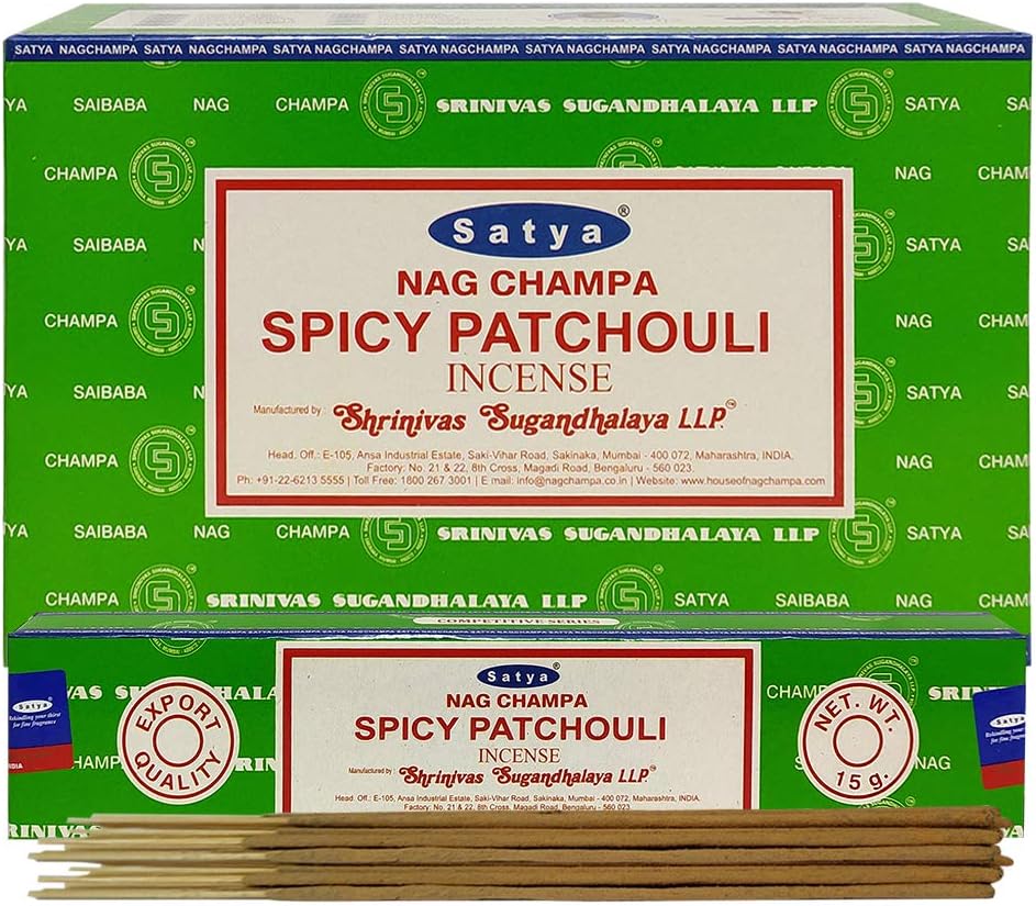 Spicy Patchouli Incense Sticks & Holder Bundle – Satya Earthy Aromatherapy & Meditation Kit