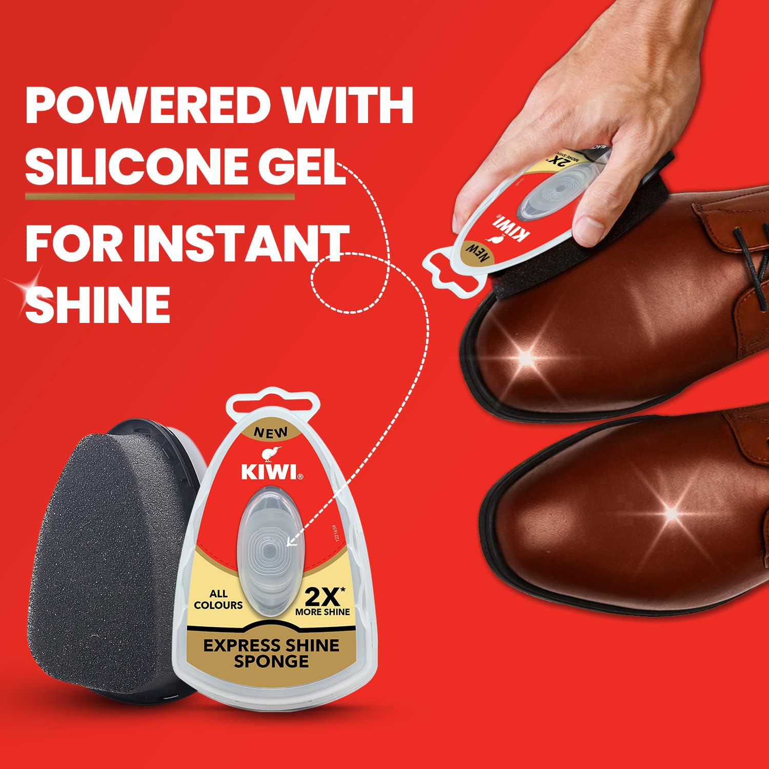 Kiwi Express Shine Sponge – Neutral | Instant Shoe Shine Sponge for Leather | 1 Piece