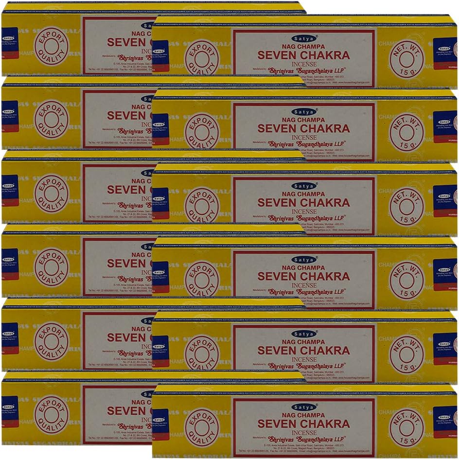 Seven Chakra Incense Sticks & Holder Bundle – Satya Energy Balancing & Meditation Kit