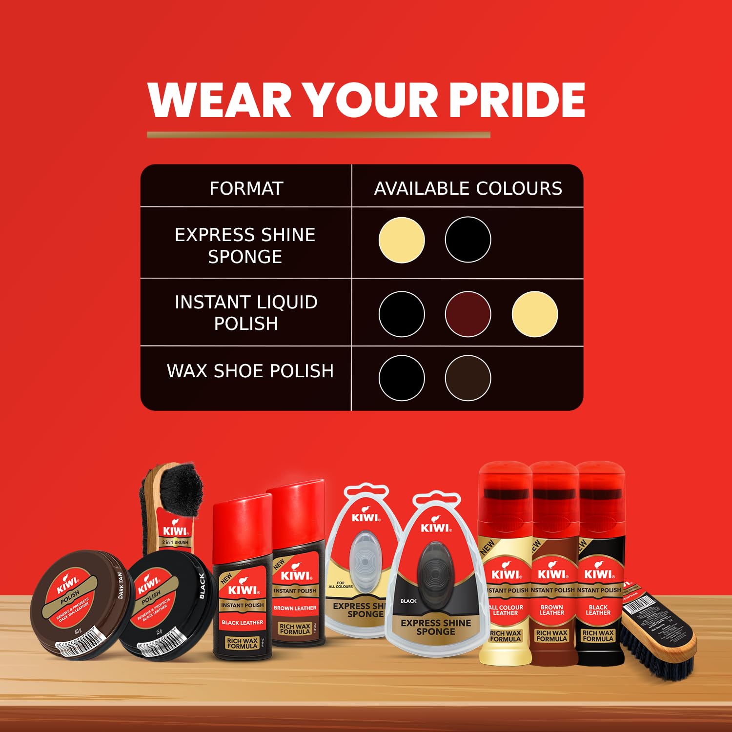 Kiwi Instant Polish – Brown Leather (75ml) | Instant Shine & Protection