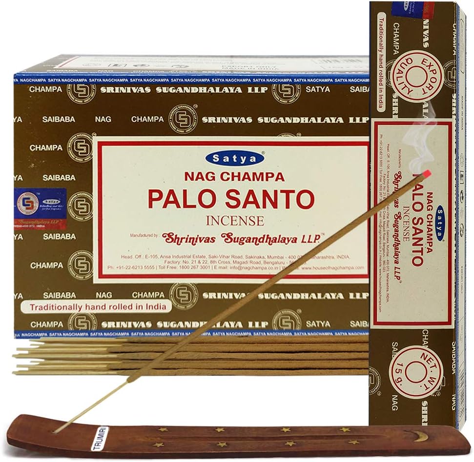 Satya Palo Santo Incense Sticks  – 180 Sticks, Smudging & Meditation Kit, Hand-Rolled in India