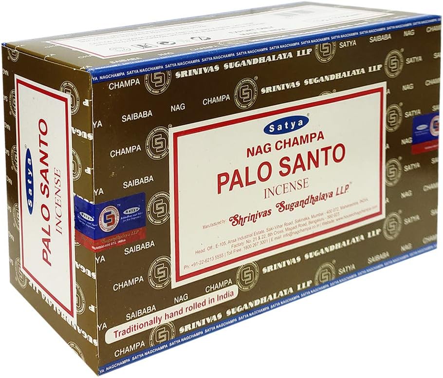 Satya Palo Santo Incense Sticks  – 180 Sticks, Smudging & Meditation Kit, Hand-Rolled in India