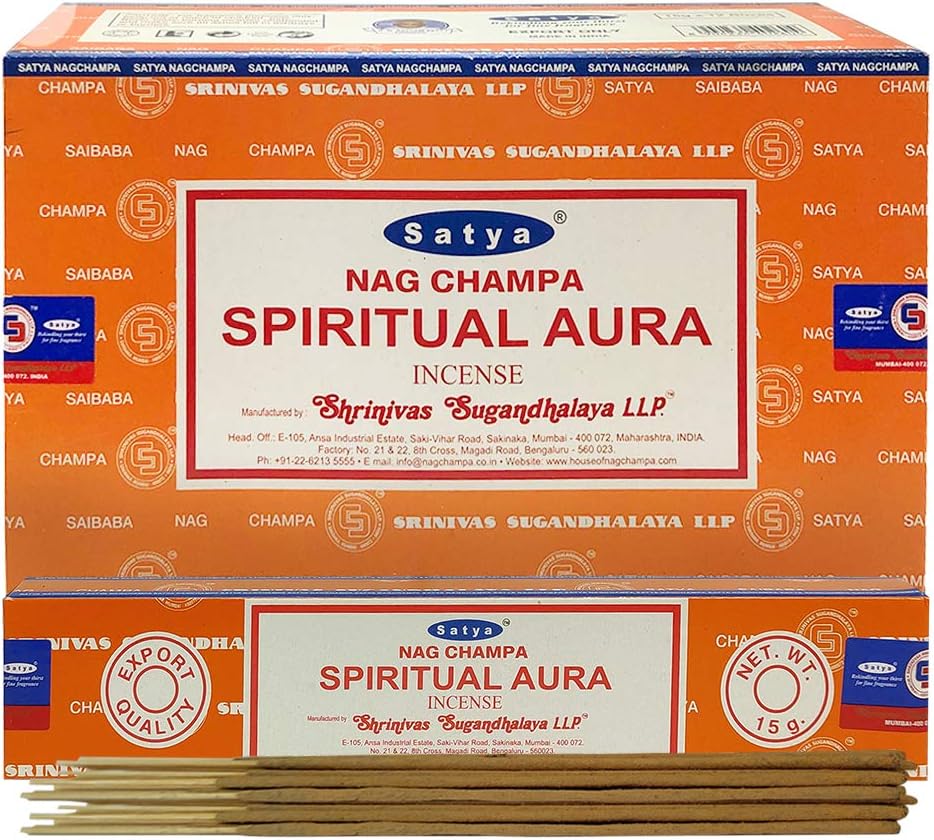 Spiritual Aura Incense Sticks & Holder Bundle – Satya Cleansing & Meditation Aromatherapy Kit
