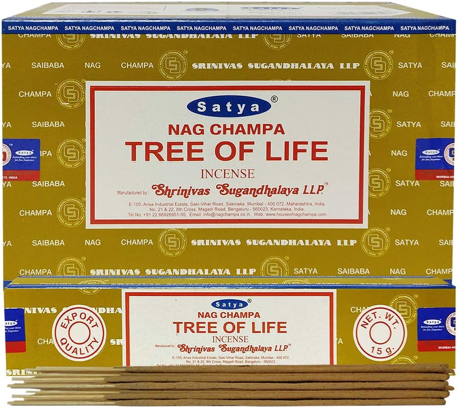 Tree of Life Incense Sticks & Holder Bundle – Satya Spiritual Smudging & Meditation Kit