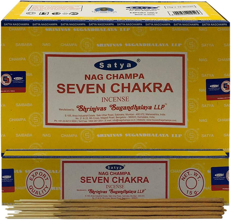 Seven Chakra Incense Sticks & Holder Bundle – Satya Energy Balancing & Meditation Kit
