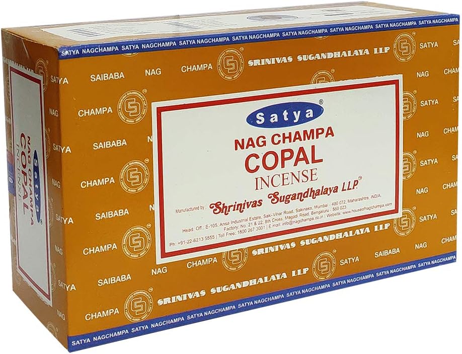 Satya Copal Incense Sticks & Holder Bundle – 180 Sticks Aromatic Smudging Kit, Hand-Rolled in India
