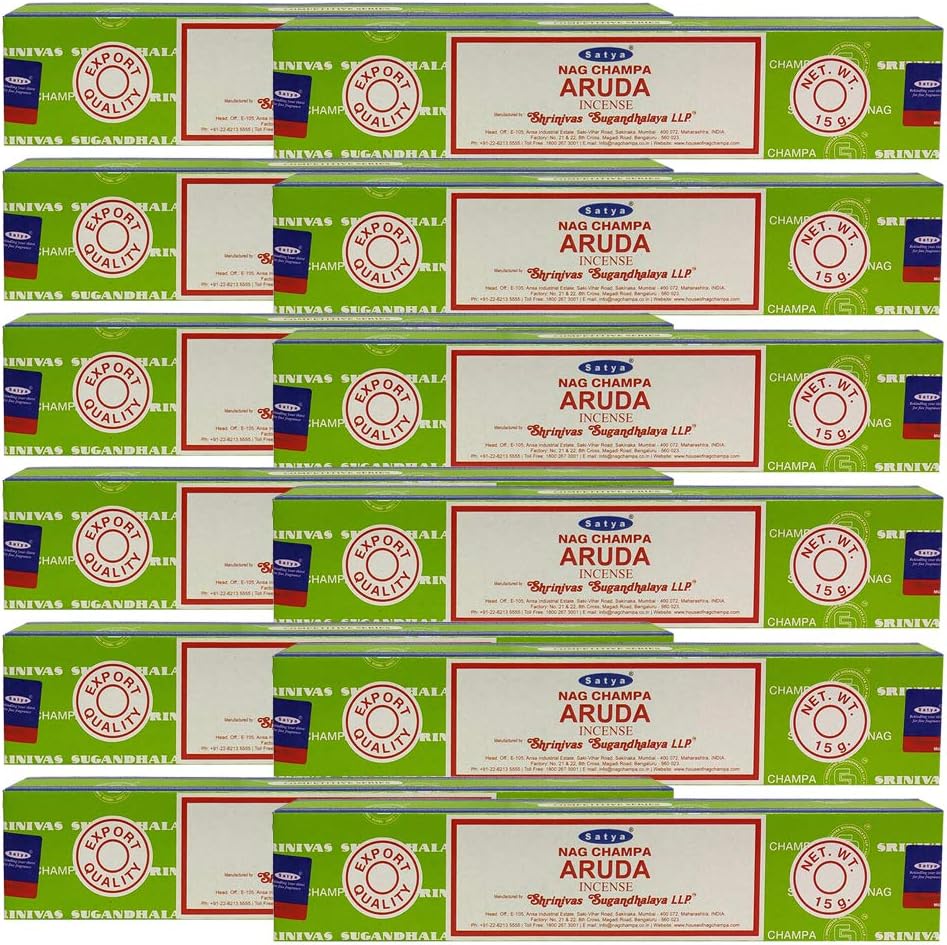 Aruda Incense Sticks & Holder Bundle – Satya Natural Aromatic Incense for Meditation & Smudging