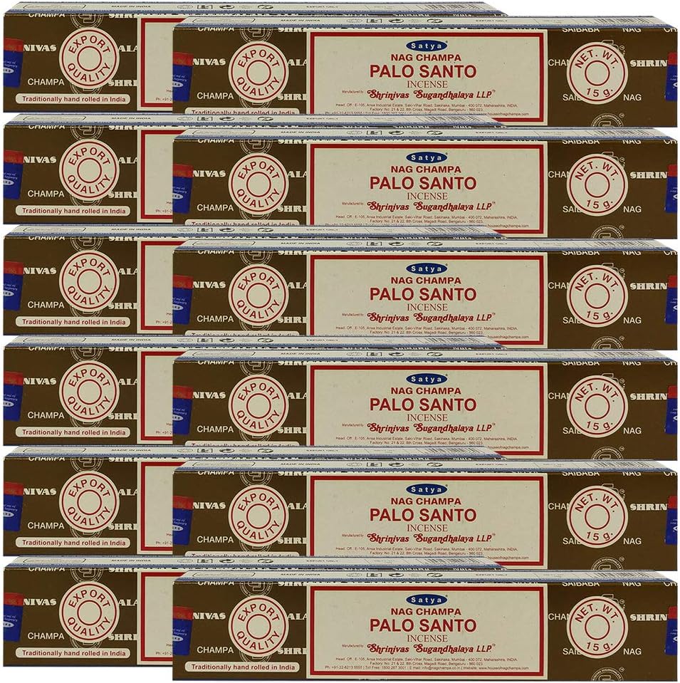 Satya Palo Santo Incense Sticks  – 180 Sticks, Smudging & Meditation Kit, Hand-Rolled in India