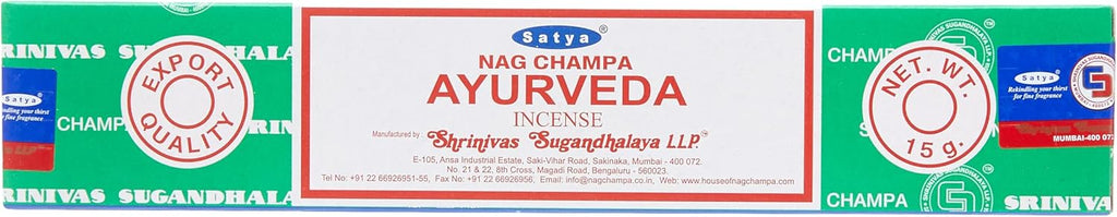 Satya Ayurveda Incense Sticks – Authentic Nag Champa, Hand-Rolled, Export Quality