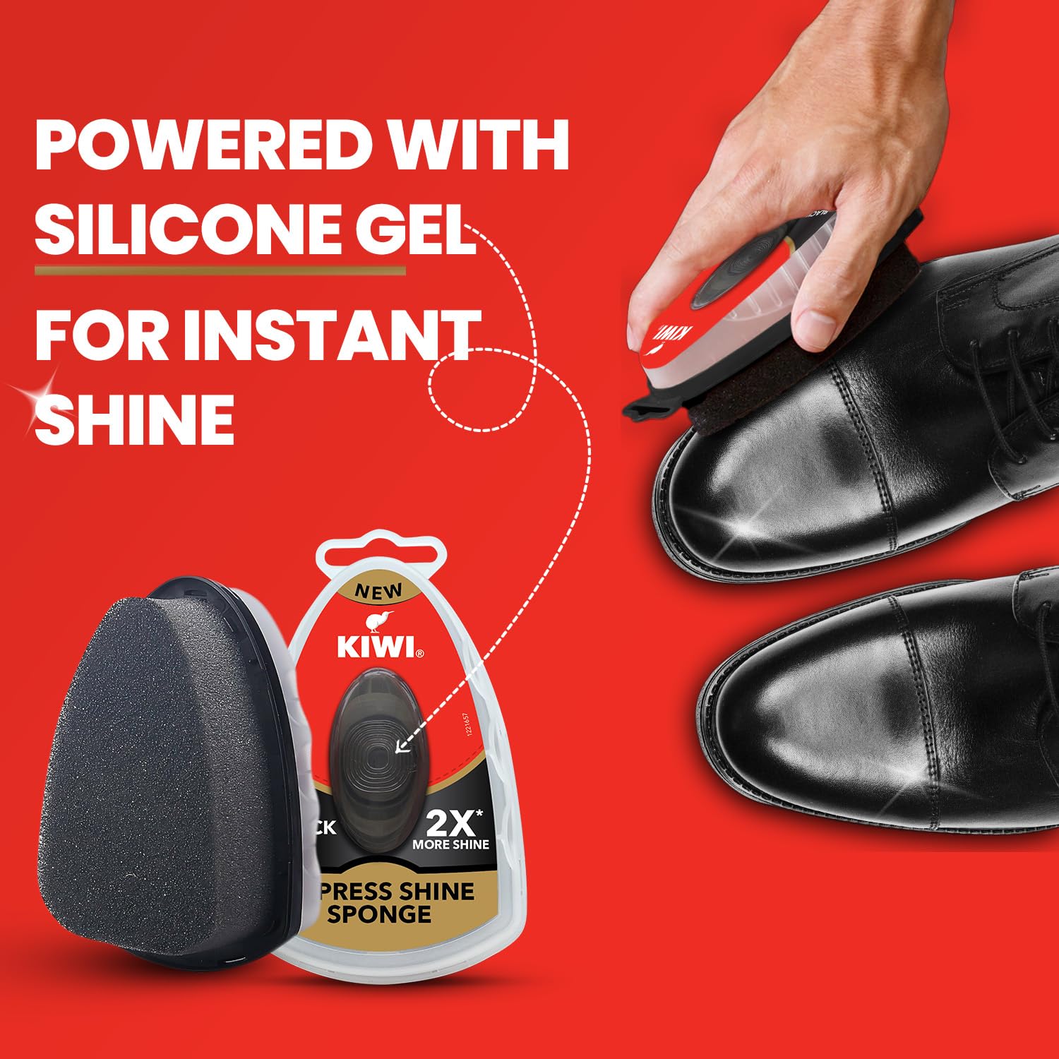 Kiwi Express Shine Sponge – Black | Instant Leather Shoe Shine | 1 Pc