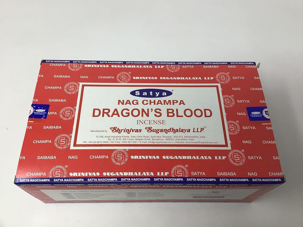 Satya Dragon's Blood Incense Sticks – Musky Amber & Patchouli, Spiritual Protection