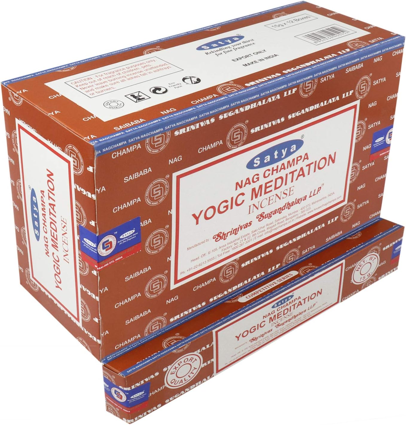 Satya Nag Champa Yogic Meditation Incense Sticks – 12 x 15g Hand-Rolled Masala Agarbatti, Export Quality