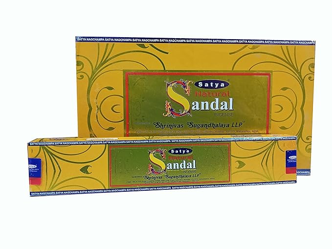 Satya Sai Baba Natural Sandal Incense Sticks | Handmade Agarbatti | Long-Lasting Fragrance for Meditation, Yoga & Prayer | 180g Box (12 Packs)