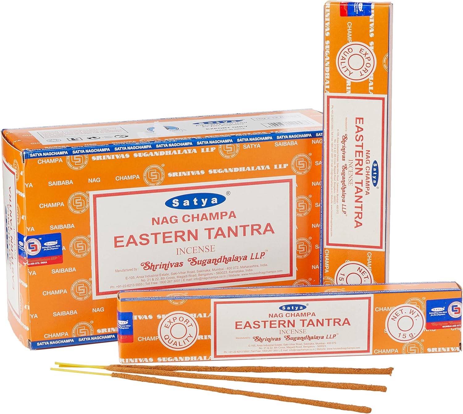 Satya Eastern Tantra Incense Sticks – 15g Pack | Authentic Nag Champa Collection | Hand-Rolled in India